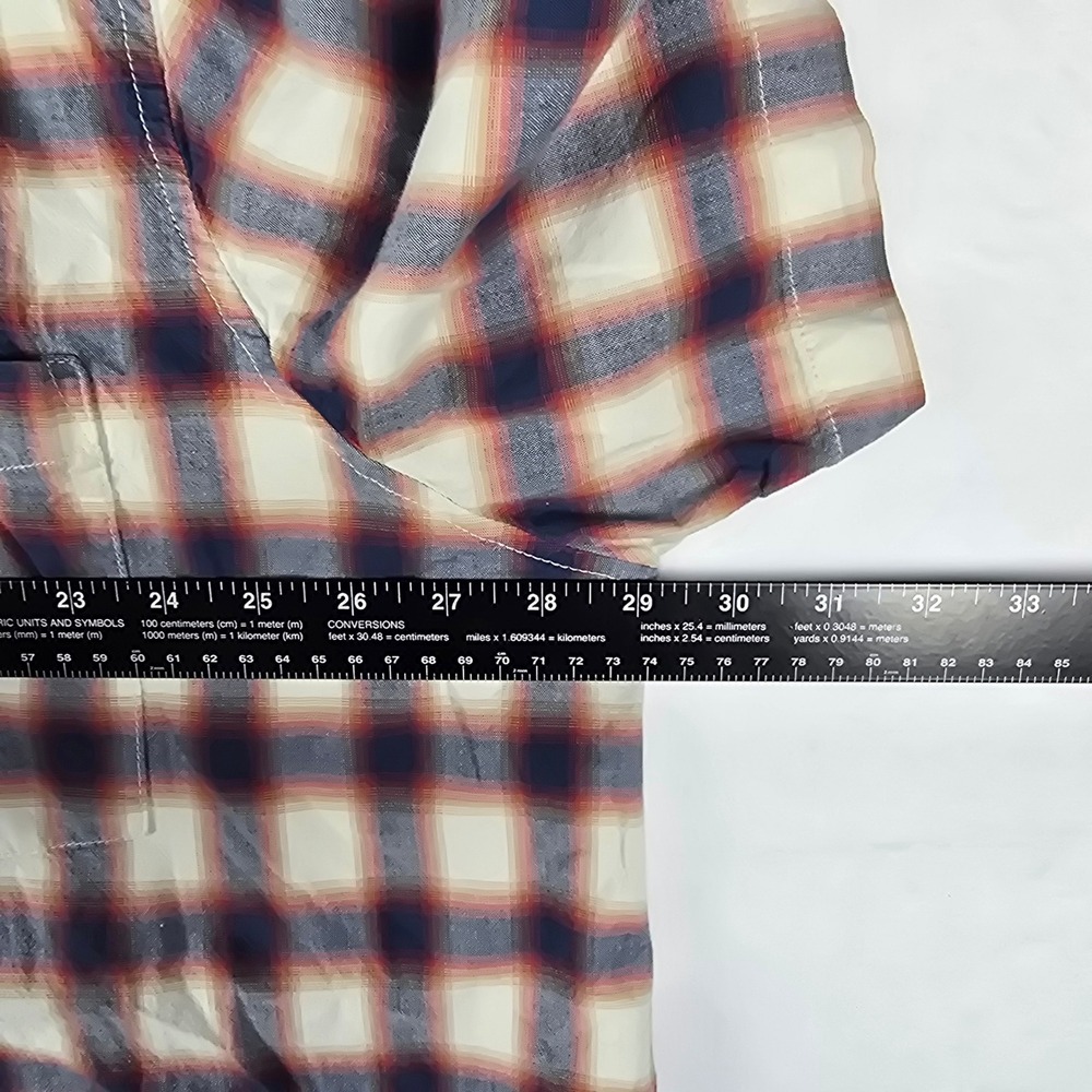 Mutual Weave‎ Plaid Button Down Shirt Mens 3XLT Blue Red Short Sleeve Stretch - Picture 7 of 7